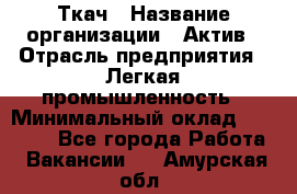 Ткач › Название организации ­ Актив › Отрасль предприятия ­ Легкая промышленность › Минимальный оклад ­ 35 000 - Все города Работа » Вакансии   . Амурская обл.